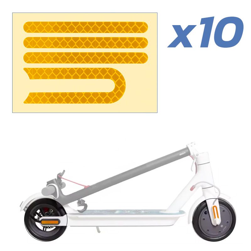 Adesivo riflettente rosso per catadiottro Xiaomi - 10 pz