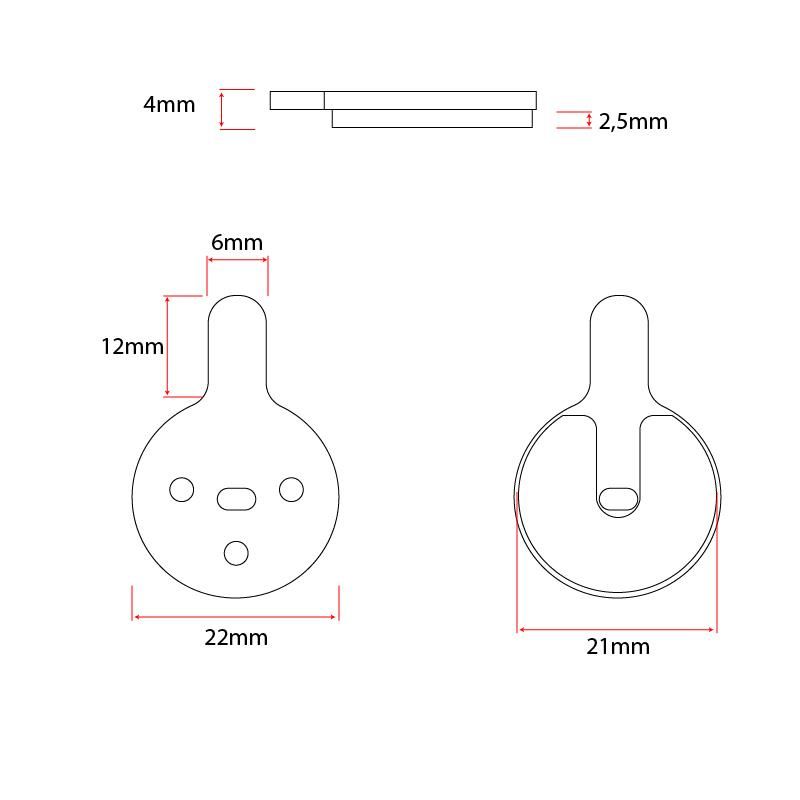 Pastiglia freno CT-011-R  rotonda in resina con perno - 20 unità