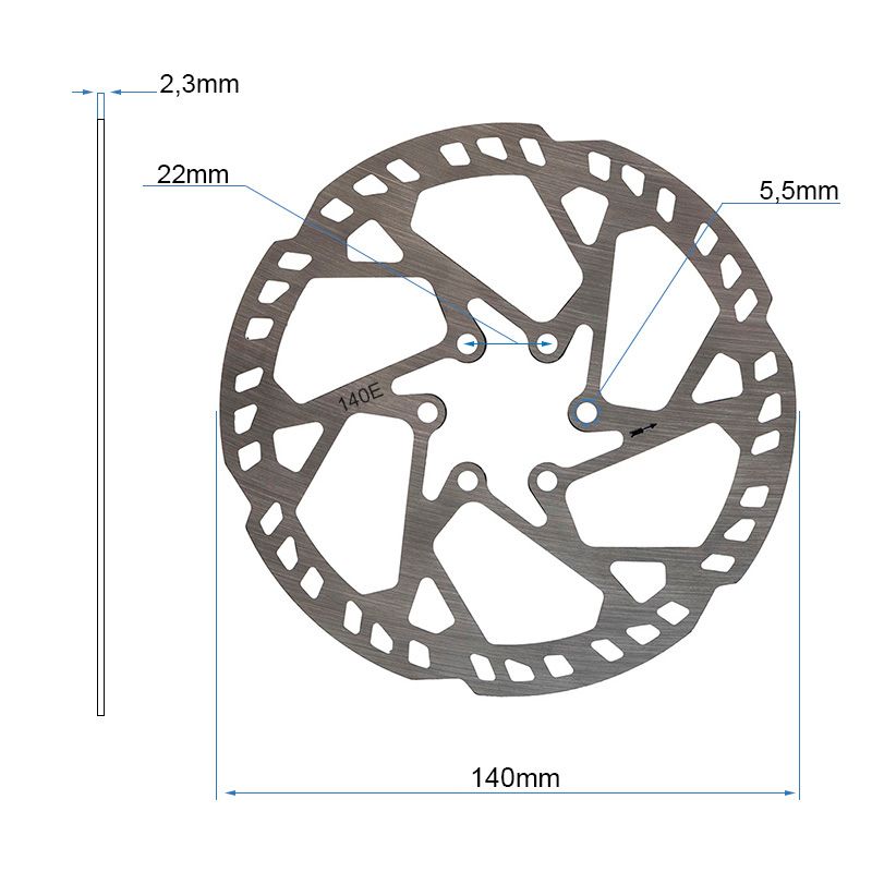 Disco freno EWD004 - 140mm (2,3mm spessore)