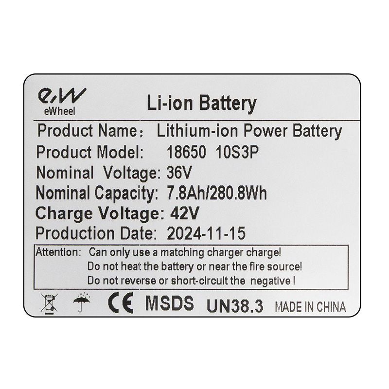 Batteria 36v 7.8 A/H con connettori XT30 e JST [EWHEEL]