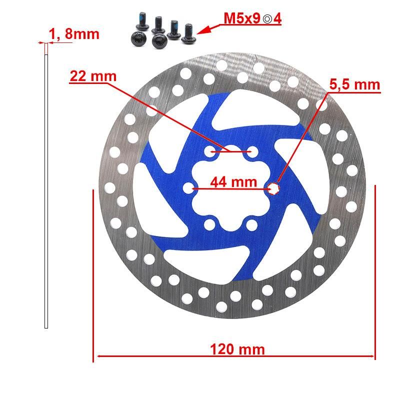 Disco freno 140mm 6H blu
