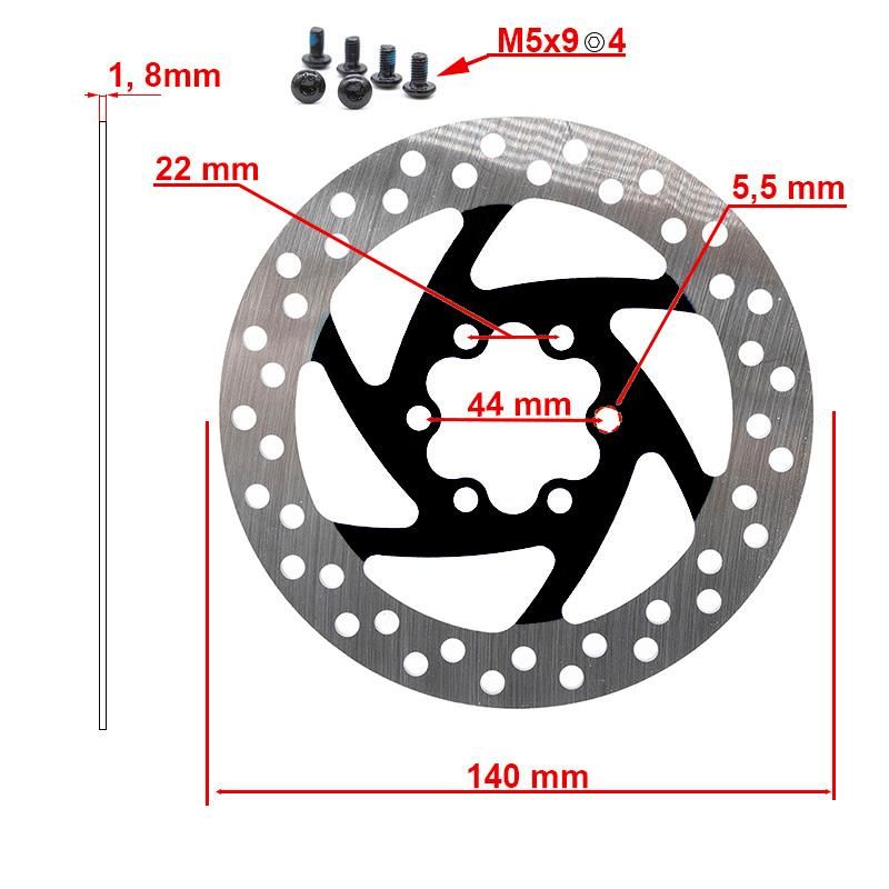 Disco freno 140mm 6H blu