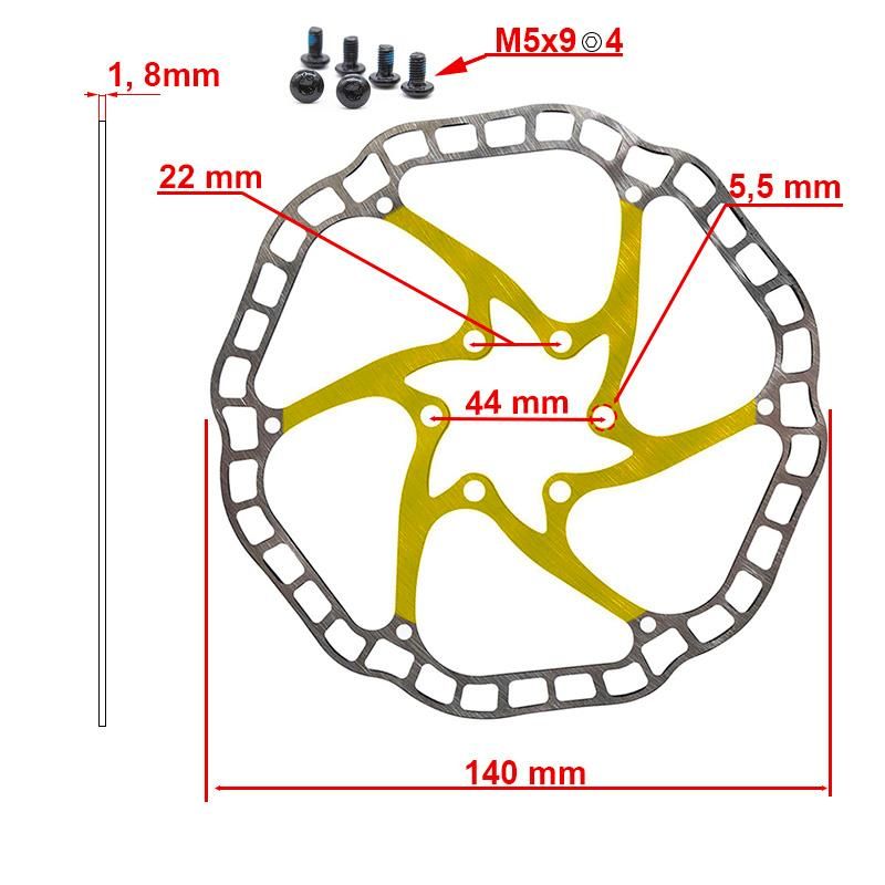 Disco freno EWD001 140mm 6H argento