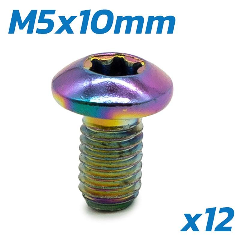 Viti multicolor M5X10 per disco freno - 12 unità