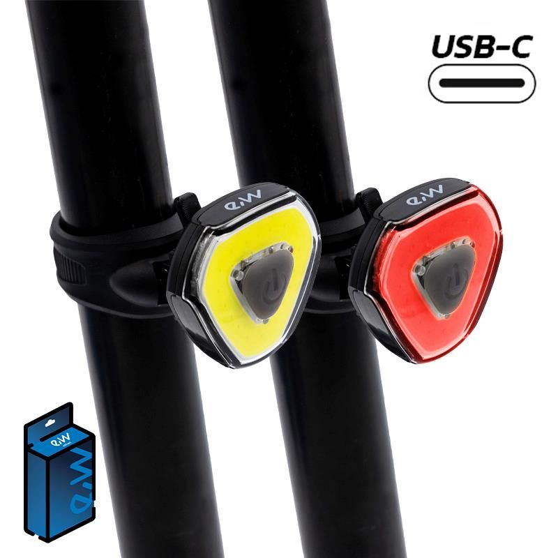 Set di luci LED anteriori e posteriori EWL003 ad alta potenza - Nero