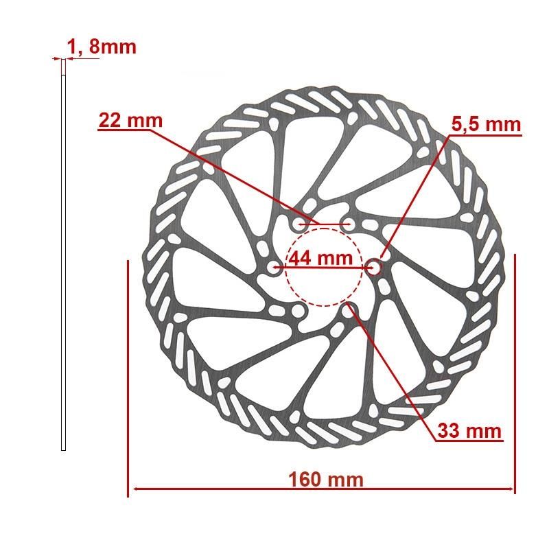 Disco freno 160mm 6H argento - Plata