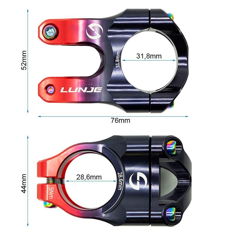 Attacco manubrio per diametro 31,8mm EWPM-002 nero-rosso - Negro/azul
