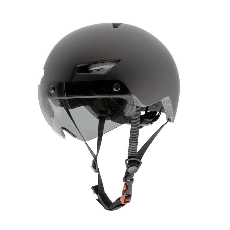Casco CP03 grigio L con luce posteriore - [l] - Nero