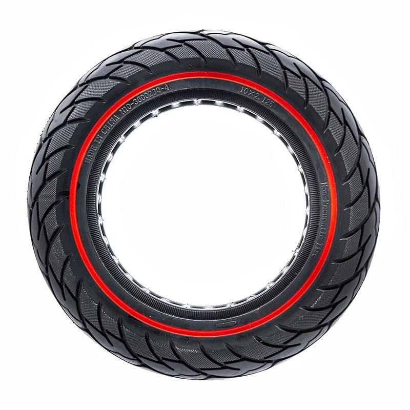 Ruota piena ultraleggera 10x2.125 - linea nera [Ewheel] - Negro/rojo