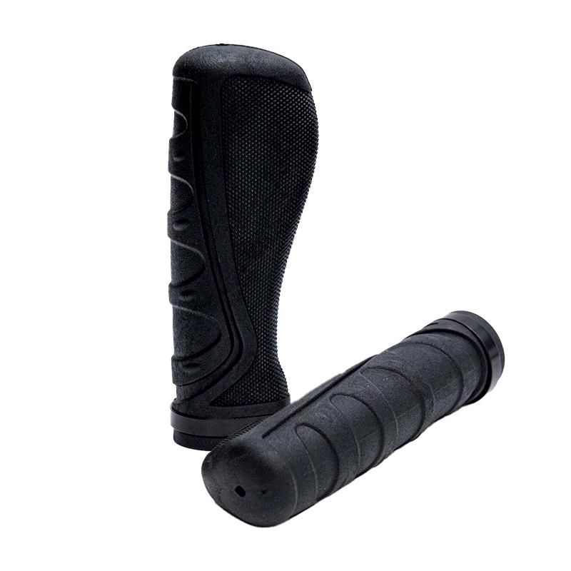 Manopole ergonomici in silicone con blocco nero - 2 UDS - Gris