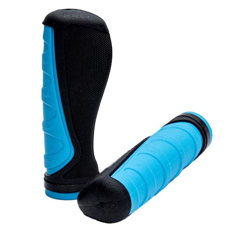 Manopole ergonomici in silicone con blocco nero - 2 UDS - Blu