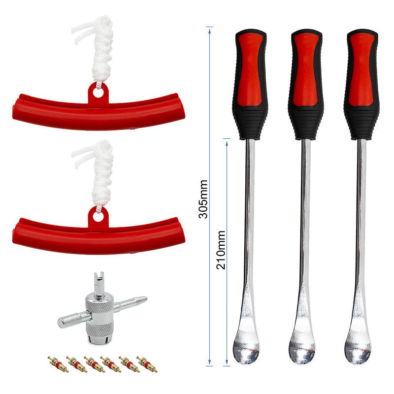 Kit leva per pneumatici - Negro/rojo