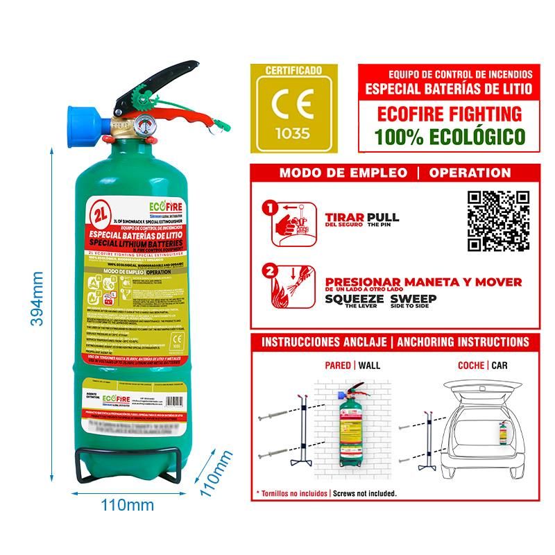 Estintore dielettrico per batterie