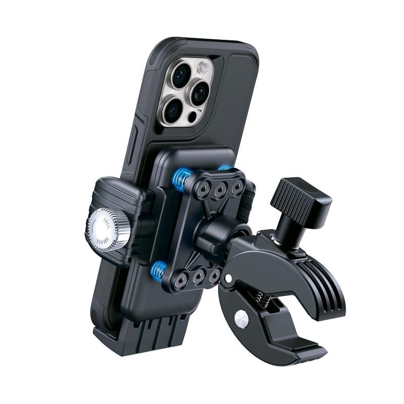 Supporto telefono EWS005 con sistema antivibrante - Nero