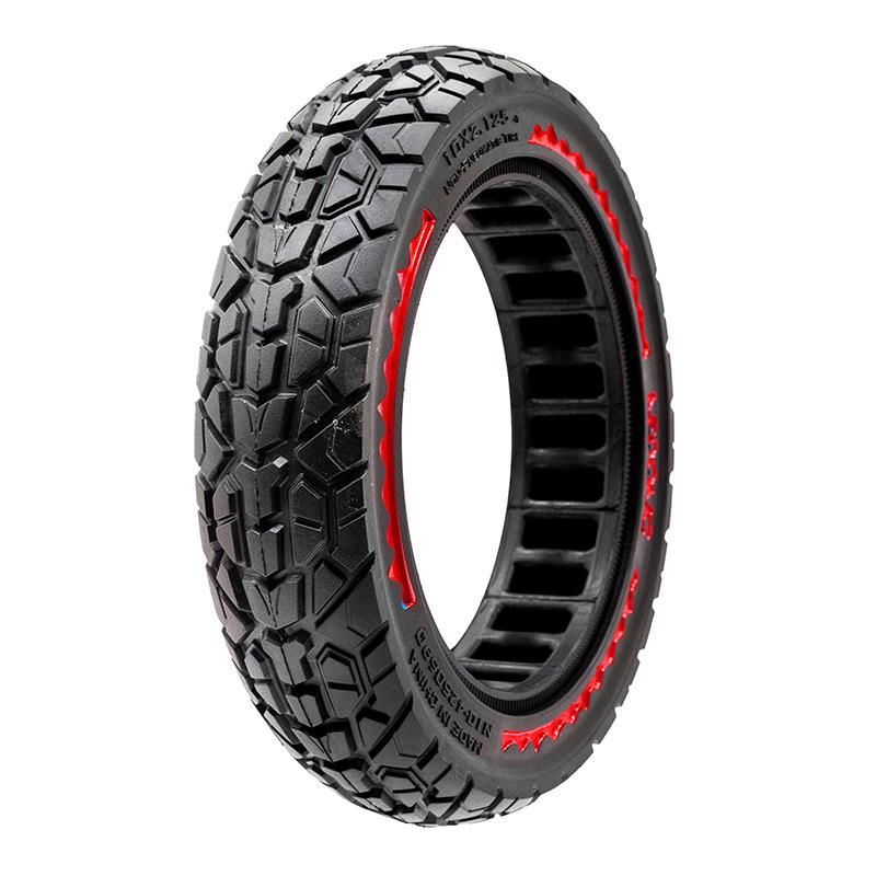 Ruota piena ultraleggera off-road 10x2,125-6,5/B44 - gialla [Nedong] - Negro/rojo