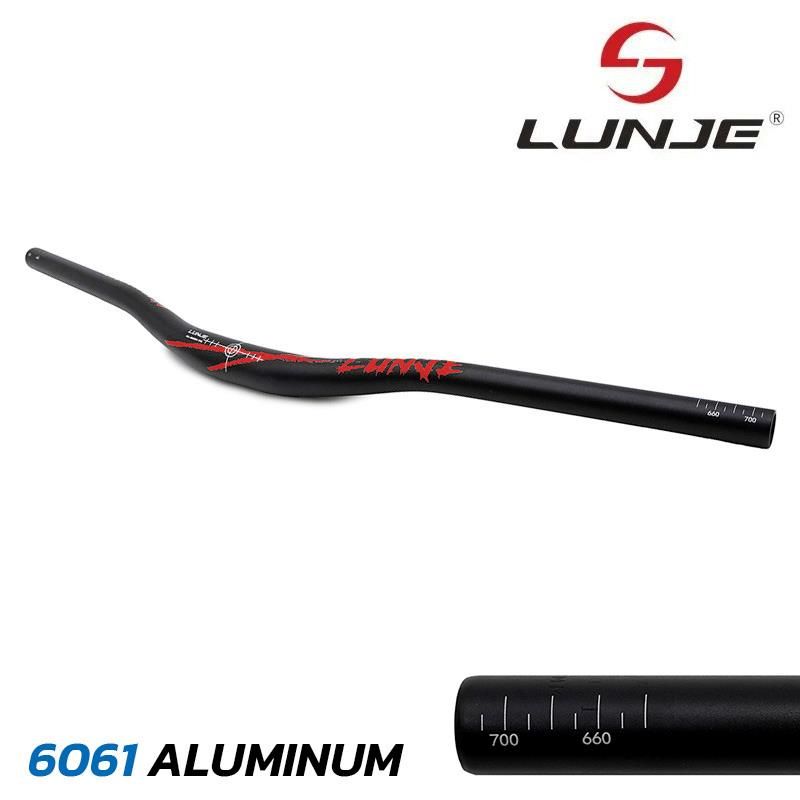 Manubrio da 720mm con elevazione 25mm blu-nero - Negro/rojo