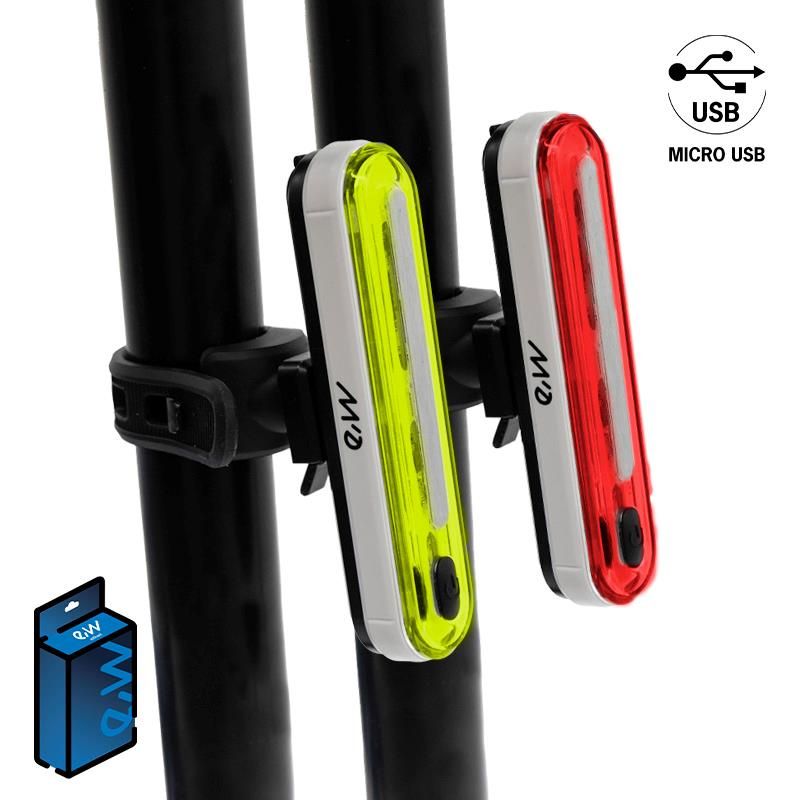 Set di luci LED anteriori e posteriori ricaricabili EWL002 ad alta potenza - Bianco