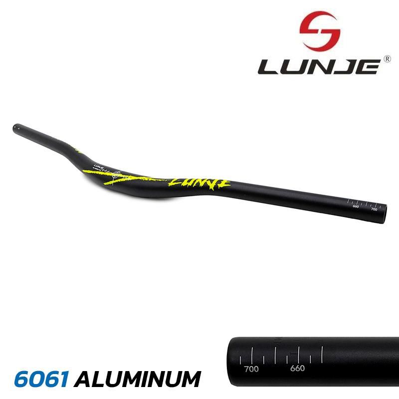 Manubrio da 720mm con elevazione 25mm blu-nero - Negro/verde