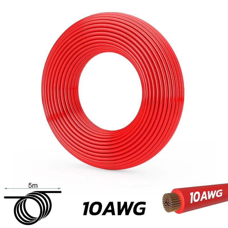Cavo rosso 10 AWG - 5M - Rosso