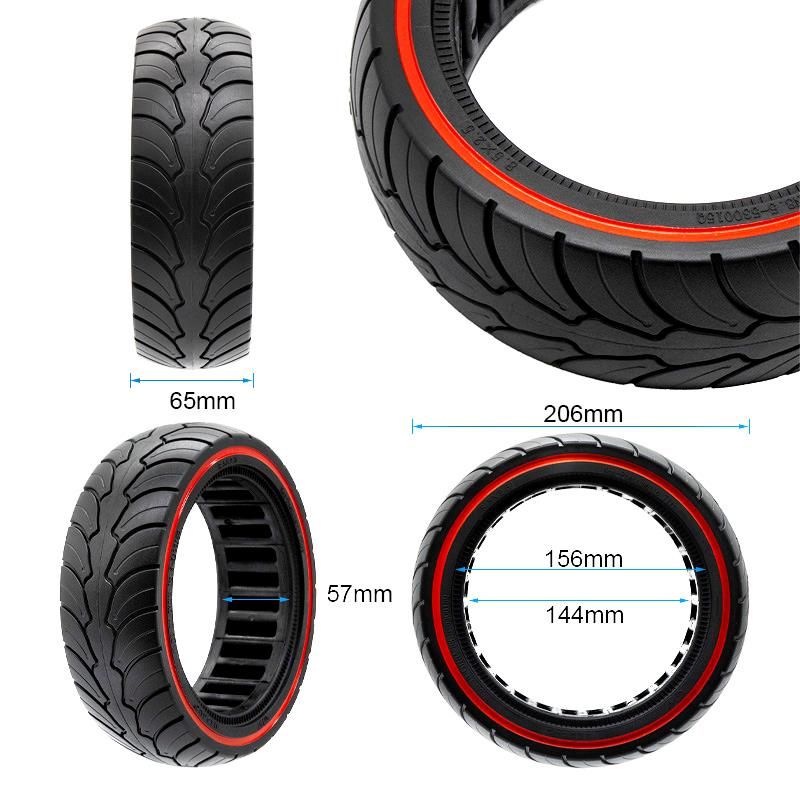 Ruota solida ultraleggera 8x2.5 - 6.1 / B58 - Linea Blu (valida per Dualtron Mini) [Ewheel] - Negro/rojo