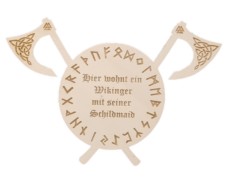 Türschild Holz Wikinger Hier wohnt ein Wikinger