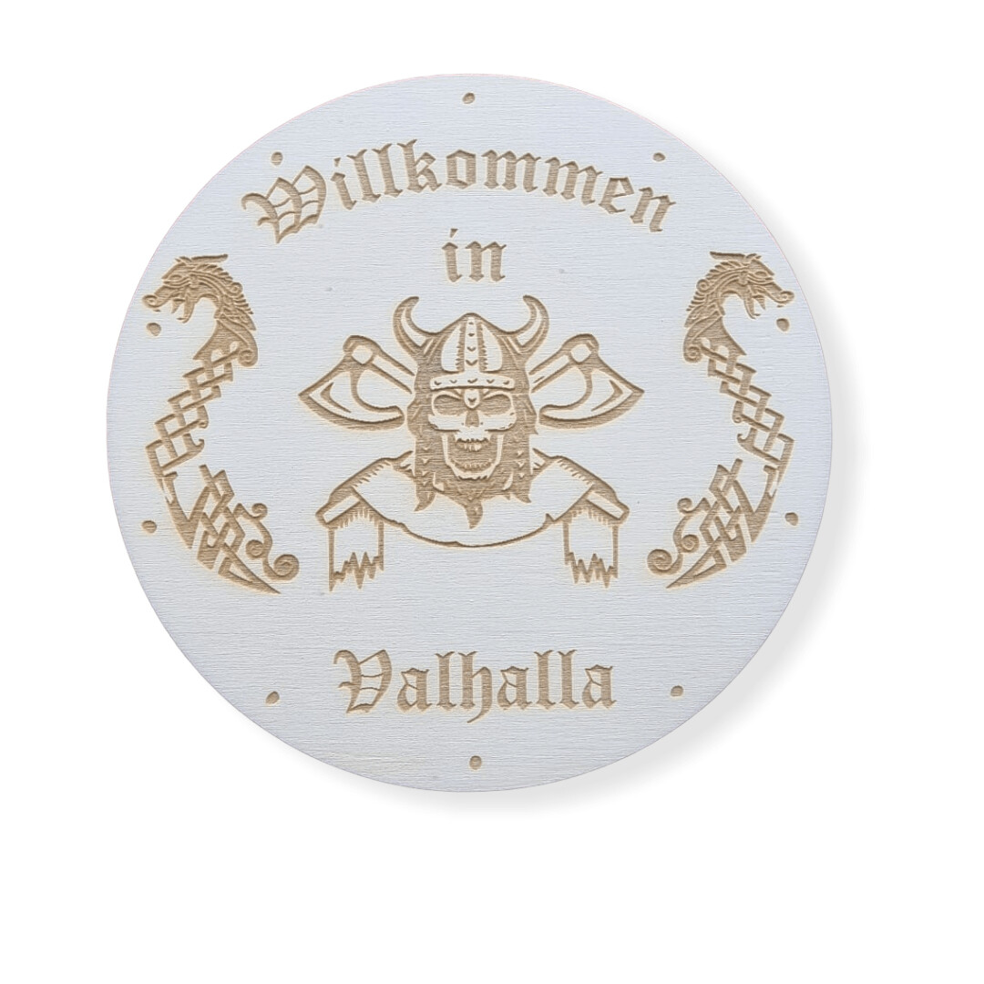​Türschild Holz Wikinger "Willkommen in Valhalla"