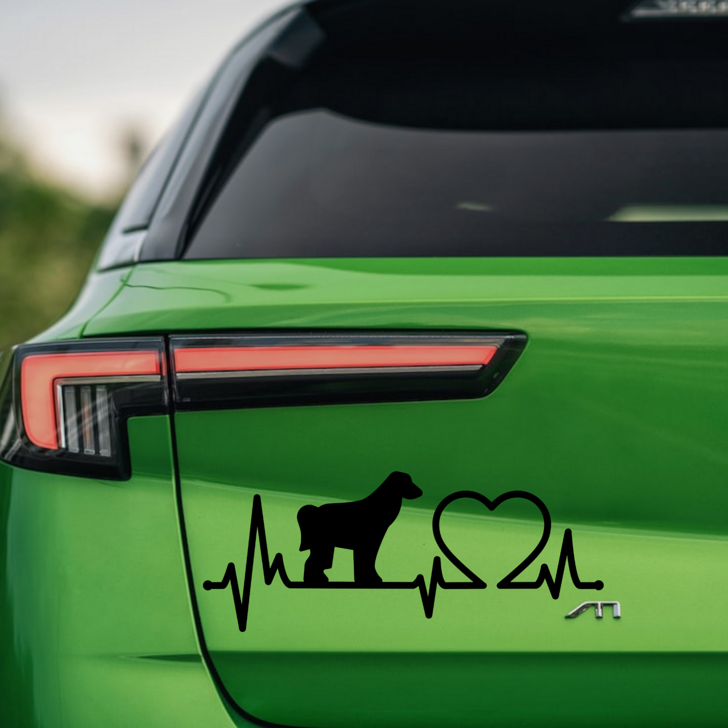 Aufkleber Afghanischer Windhund Herzschlag