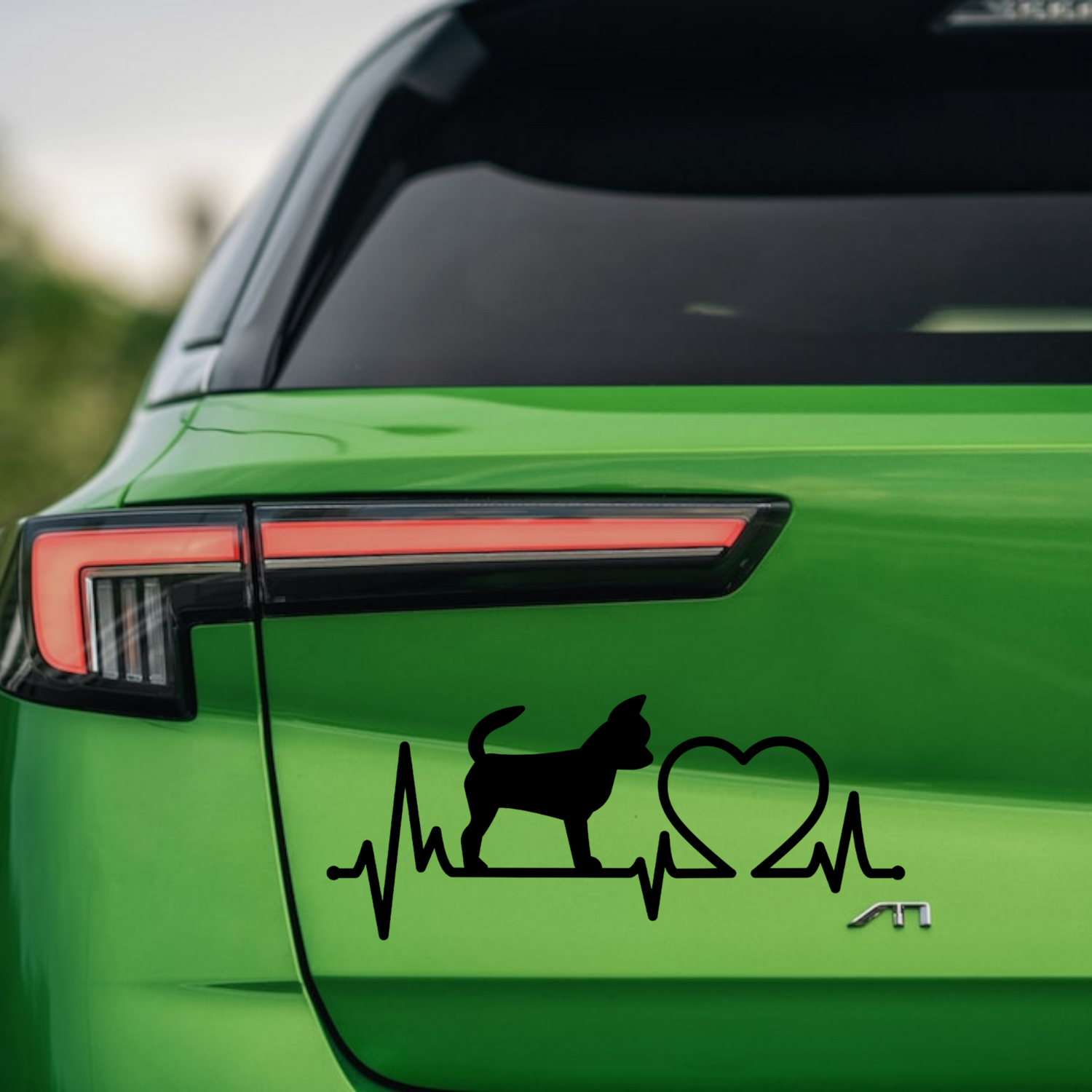 Aufkleber Chihuahua Herzschlag