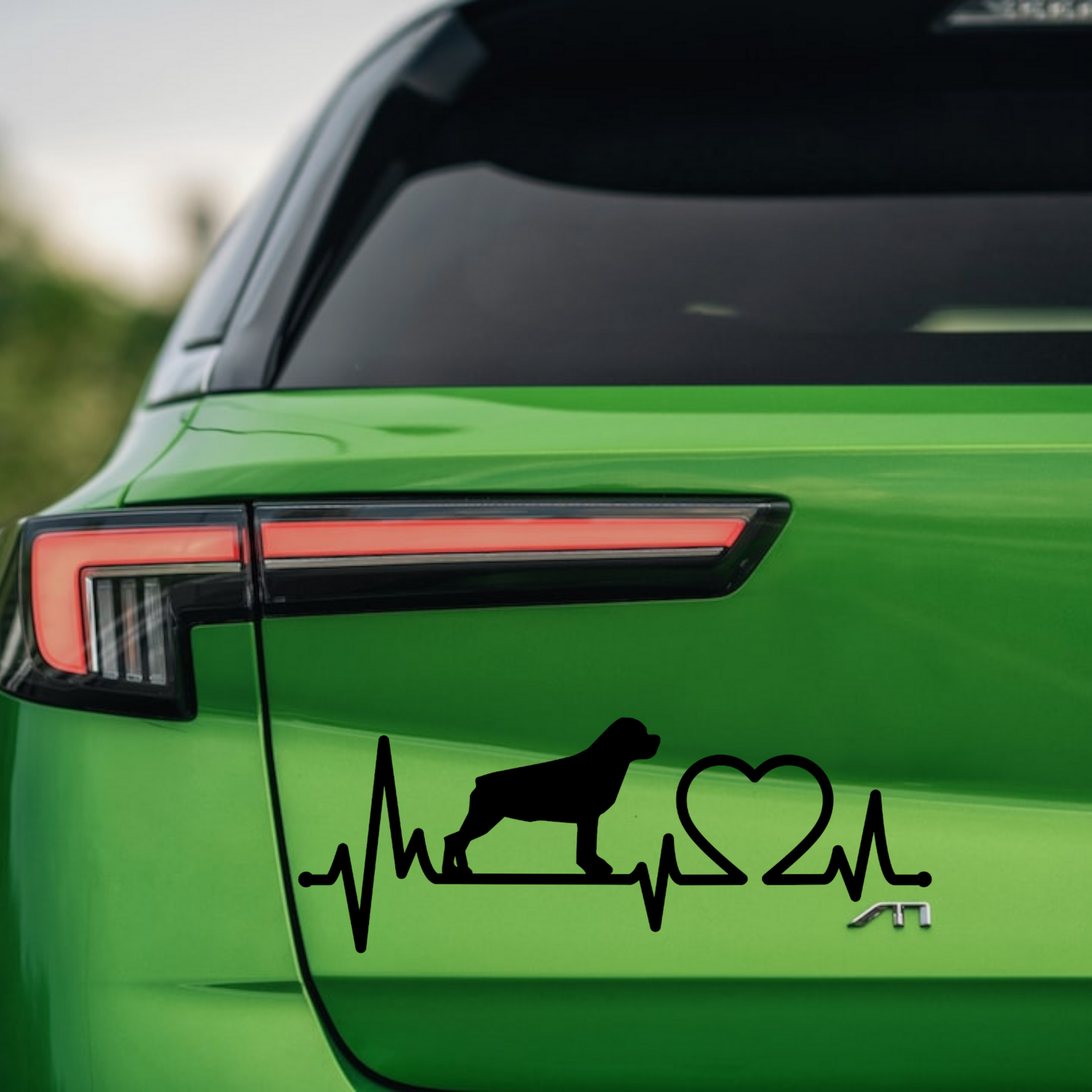 Aufkleber Rottweiler Herzschlag