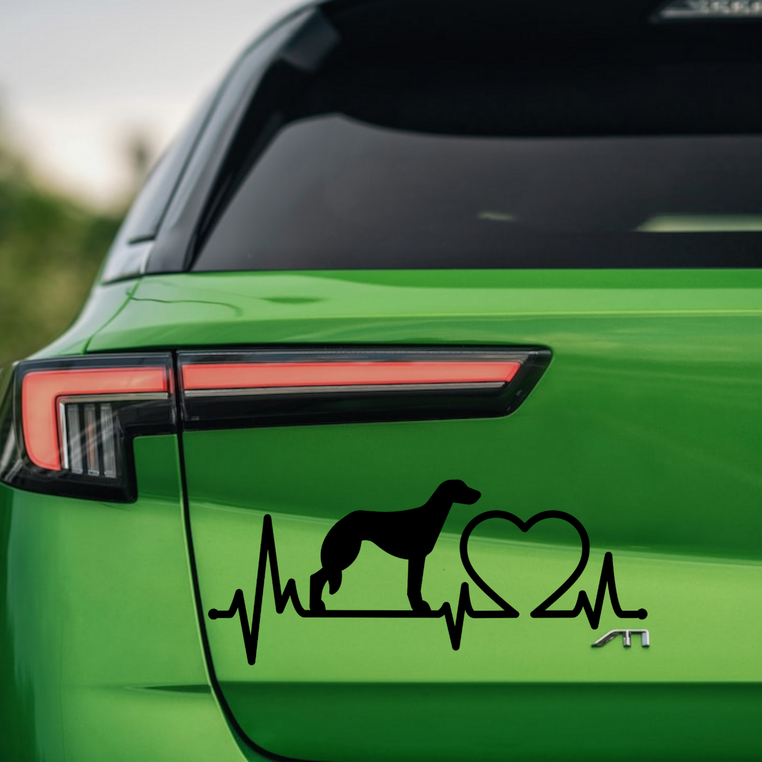 Aufkleber Saluki Herzschlag