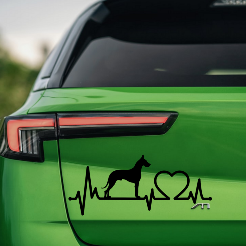 Aufkleber Deutsche Dogge Herzschlag