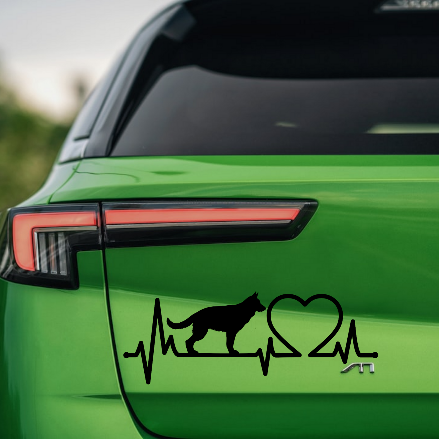 Aufkleber Deutscher Schäferhund Herzschlag