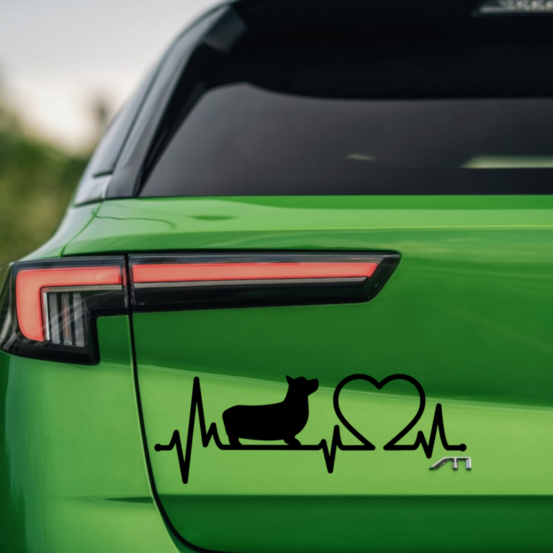 Aufkleber Corgi Herzschlag
