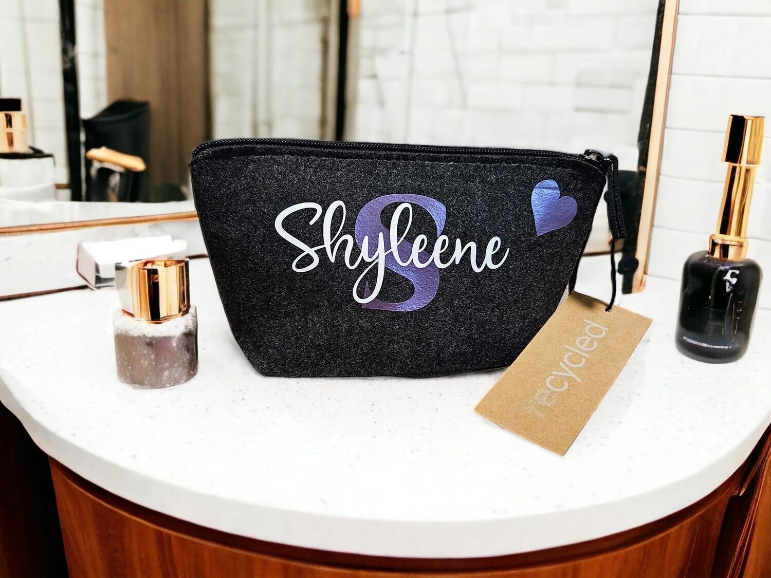 ​Personalisierte Kosmetiktasche Schminktasche Initial Namen