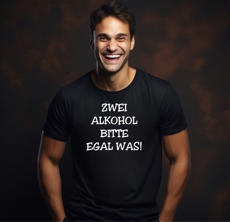 T-SHIRT ZWEI ALKOHOL BITTE EGAL WAS! FUNSHIRT