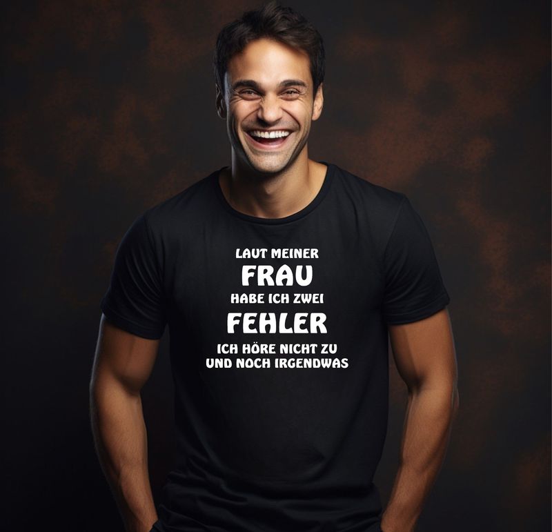 T-SHIRT LAUT MEINER FRAU HABE ICH ZWEI FEHLER...