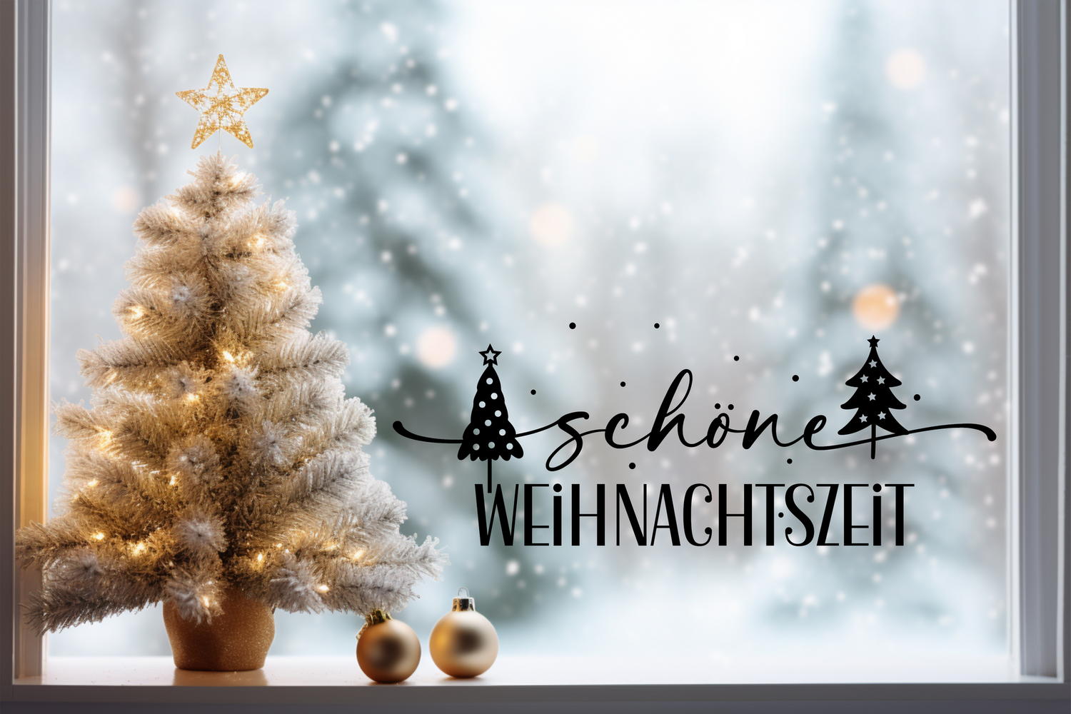 Fensteraufkleber Schöne Weihnachtszeit