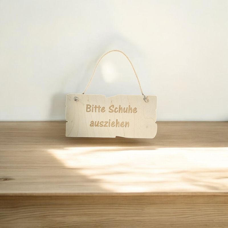 Holzschild BITTE SCHUHE AUSZIEHEN