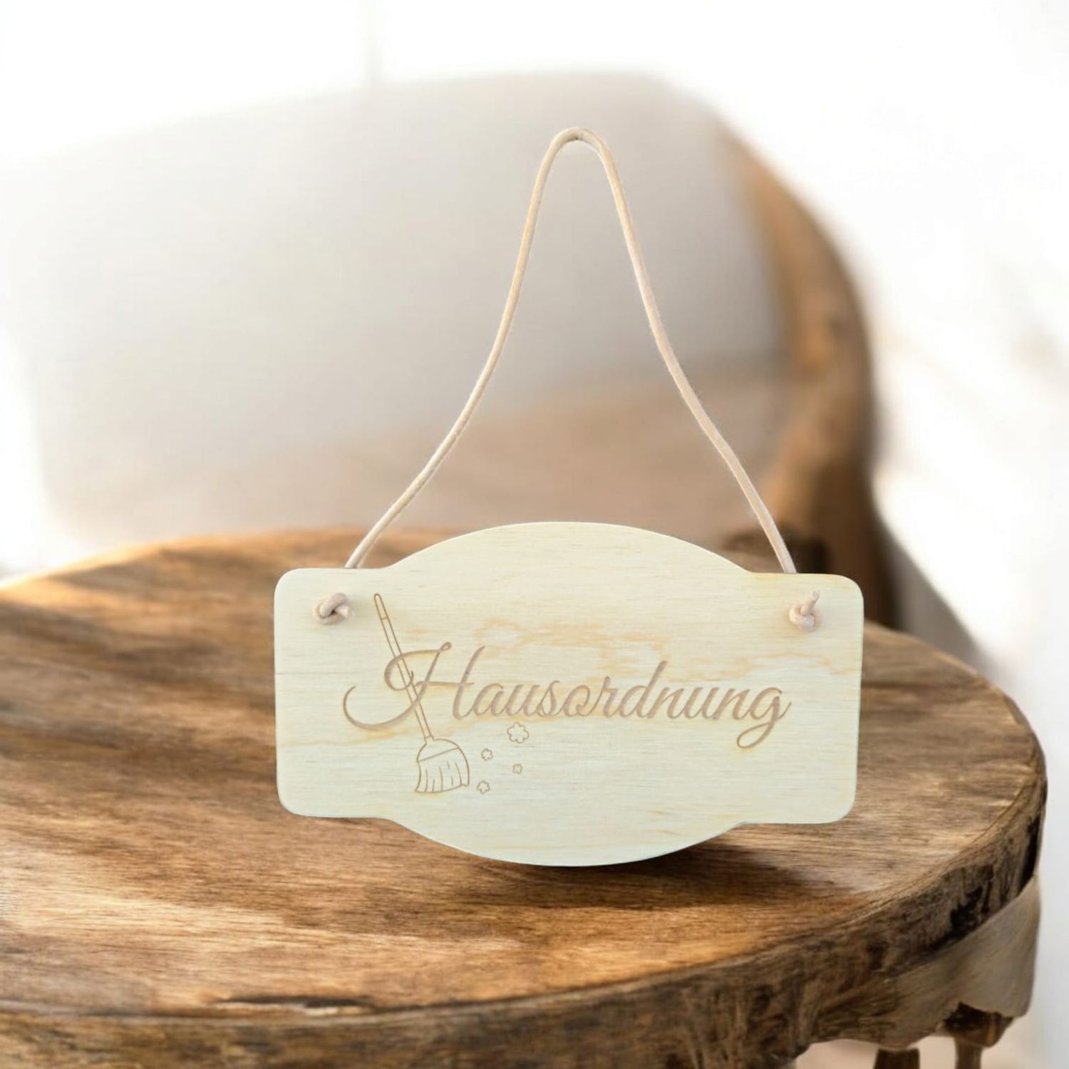 Holzschild HAUSORDNUNG