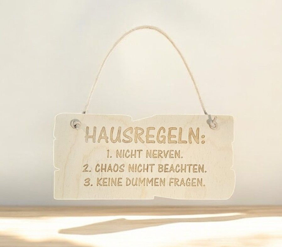 Holzschild HAUSREGELN