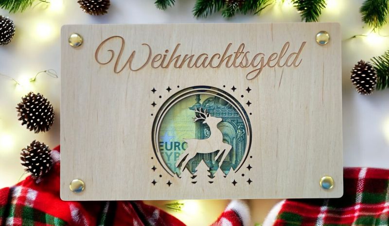 Geschenkkarte aus Holz Rentier Sterne Geschenkkarte aus Holz Rentier Sterne