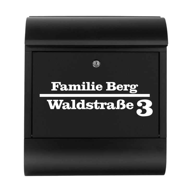 Briefkastenbeschriftung Name Linie Strasse Hausnummer
