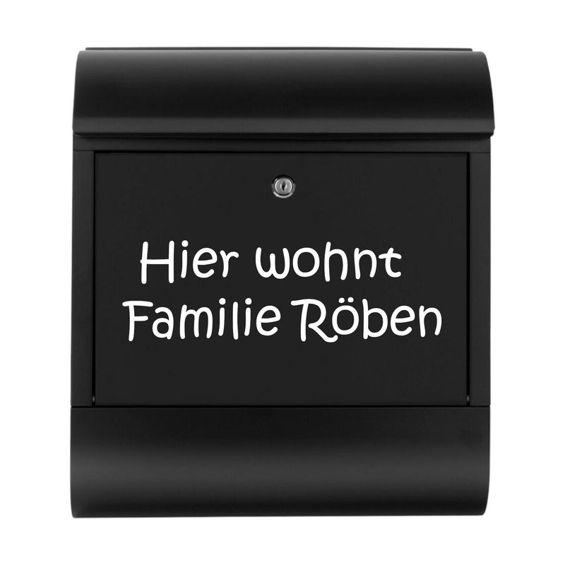 Briefkastenbeschriftung  Hier wohnt Familie...