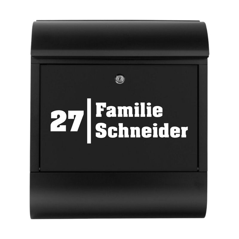 Brifkastenaufkleber Hausnummer Name