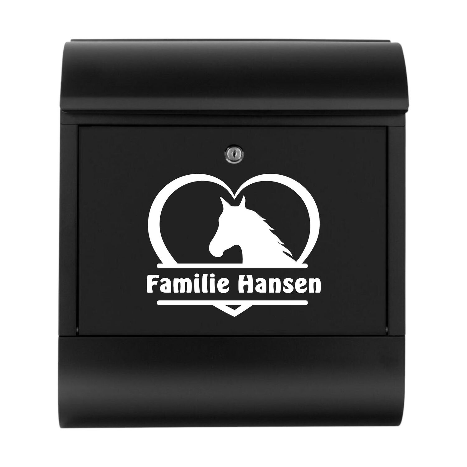 Briefkastenbeschriftung Pferd Herz