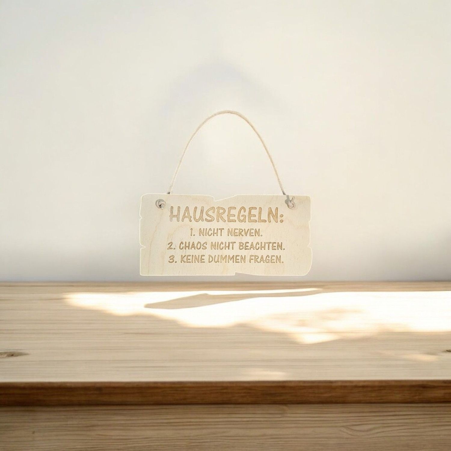 Holzschild HAUSREGELN