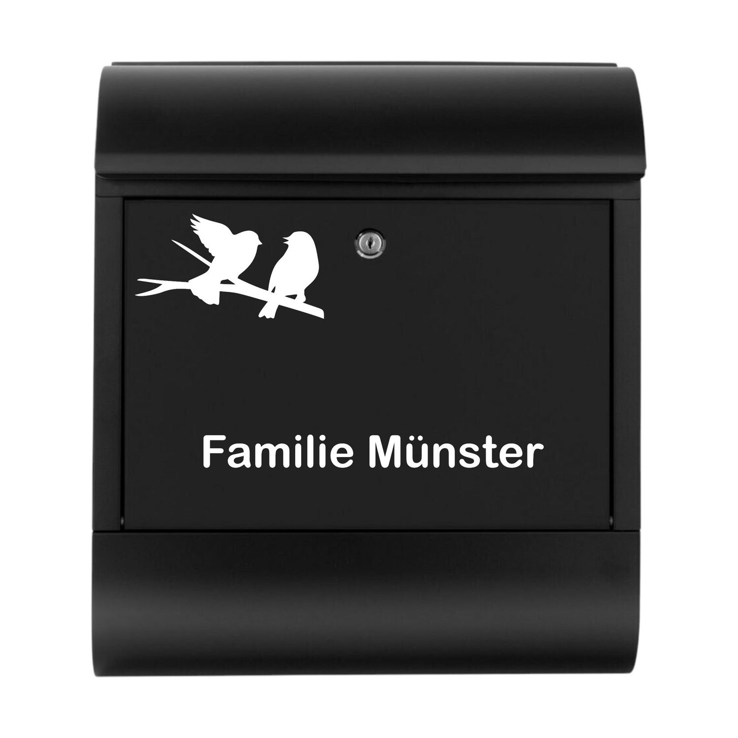 Briefkastenbeschriftung Vögel auf Ast Name