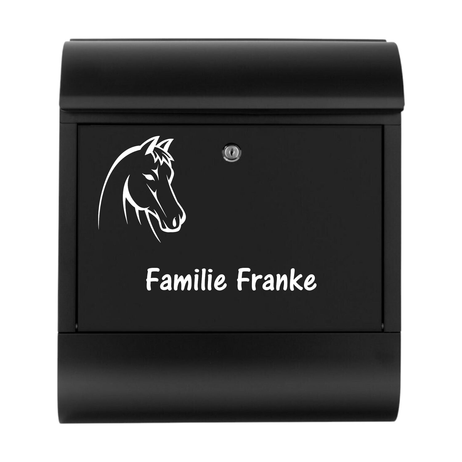 Briefkastenbeschriftung Pferdekopf Name