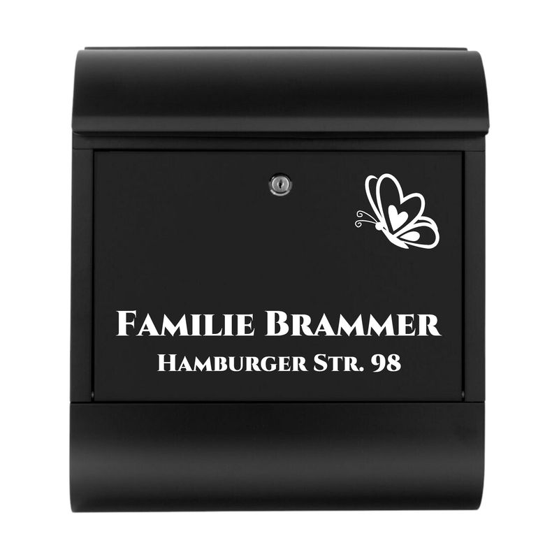 Briefkastenbeschriftung Schmetterling Name