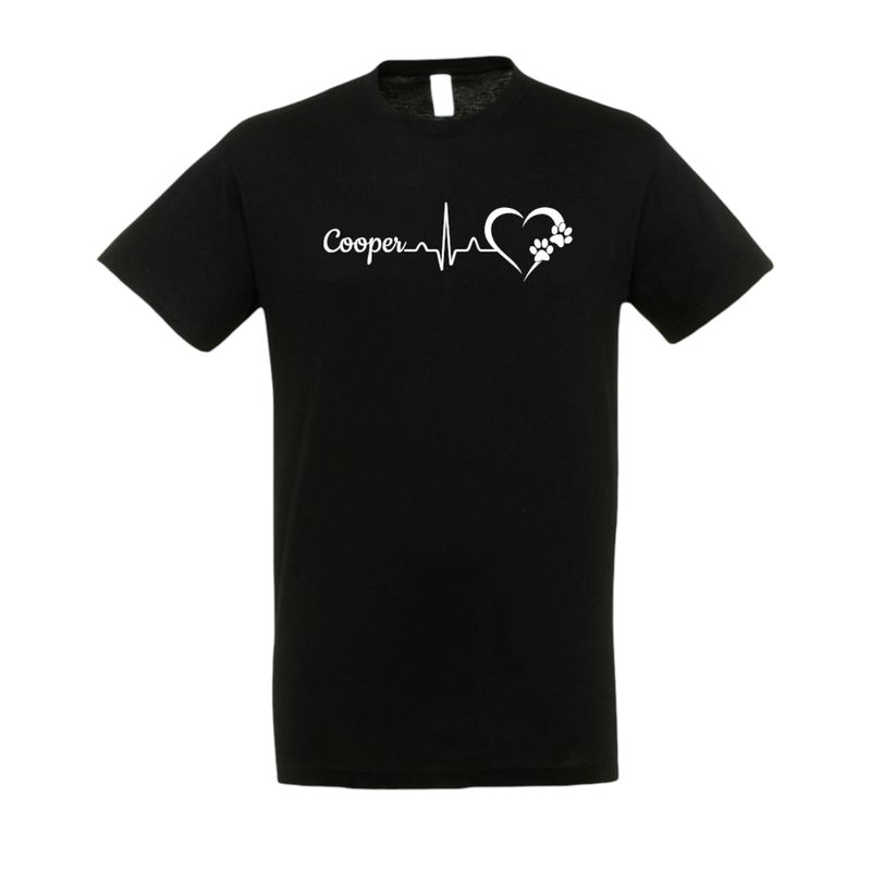 T-Shirt Herzschlag Pfote PERSONALISIERT